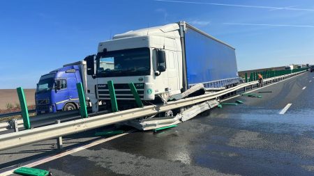 Accident pe autostrada A1, km 477, sensul Lugoj – Timișoara. Se circulă îngreunat pe ambele sensuri