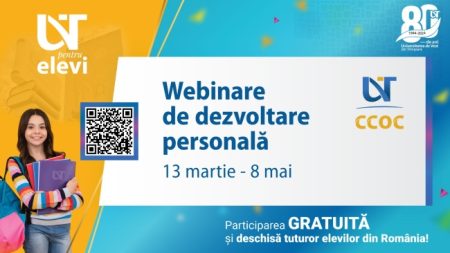 Dezvoltare personală și consiliere în carieră: Universitatea de Vest organizează 9 webinarii pentru elevi